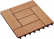 vidaXL Plăci pentru Deck 11 pcs Lemn de tec 30 x 30 cm Lemn compozit