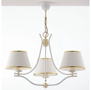 Jupiter 2085 - Candelabru pe lanț SAMBA 3xE27/15W/230V alb/auriu
