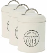 Set de cutii metalice pentru alimente Excellent Houseware 11 x 16 cm, 3 buc, crem, S