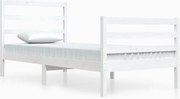 vidaXL Cadru de pat, alb, 90x200 cm, lemn masiv de pin