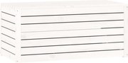 vidaXL Ladă depozitare grădină, alb, 101x50,5x46,5cm, lemn masiv pin