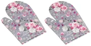 Mănușă de bucătărie Bellatex Floare roz, 28 x 18 cm, 2 buc