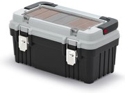 Cutie pentru scule cu maner metalic si incuietori 47 x 25,6 x 23,8 cm, cutii, gri