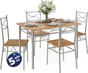 Set de mese de dining PAUL, 5 bucăți, maro natural Casaria