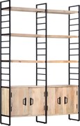 vidaXL Bibliotecă cu 4 rafturi, 124 x 30 x 180 cm, lemn masiv de mango