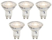 Set de 5 becuri LED GU10 50mm reglabile în Kelvin, clare, 4,9W, 400 lm, 2200-3000K