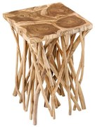 Masuta laterala, lemn de tec, design stilt, Driftwood 60cm