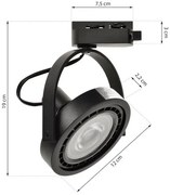 Spot pentru sistem pe șine LUGAR 1xAR111 LUGAR 1xAR111 - GU10/25W/230V