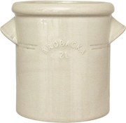 Ghiveci din ceramică glazurată manual 2L alb crem, „Brobacka"