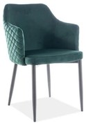 Scaun Bucatarie Si Dining Astor Catifea Negru/Verde Bluvel 78