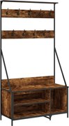 vidaXL Suport de haine cu raft de pantofi stejar fumuriu 100x41x184 cm