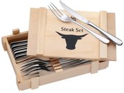Set 6 tacâmuri pentru friptură în cutie din lemn WMF Cromargan®