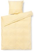 Lenjerie de pat galbenă/albă din țesătură crep pentru pat de o persoană 140x200 cm Bæk&Bølge – JUNA