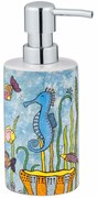 Dozator de săpun din ceramică Wenko Ocean Rollin Art , 360 ml