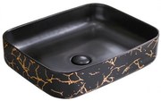 Lavoar Ceramic Premium, Dreptunghiular Gold -Negru,50x40cm