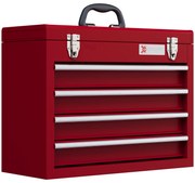 DURHAND Cutie de unelte cu 4 sertare, spațiu de depozitare de sus, lacăt din oțel, mâner de transport, 51x22x39,5 cm, Roșu | Aosom Romania