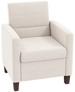 HOMCOM Upholstered Armchair in Linen Look, Foam, Seat Cushion, Wood Frame, Cream White | Aosom Romania