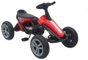 Kart cu pedale pentru copii NOVOKIDS® Dakkar Kart PRO, Carena, Structura metalica, Mers cu spatele, Rosu