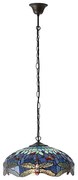 Endon 64080 - Candelabru pe lanț Tiffany DRAGONFLY, 3x E27, max. 60 W, 230 V, Ø 41 cm