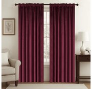 Perdea opaca VELVET 140x250 cm, vin rosu Agatat: Inele metalice