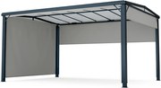 Blumfeldt Pantheon Cortina Solid Sky Pergola 3x4, rezistent la intemperii, acoperit cu pulbere, panouri laterale