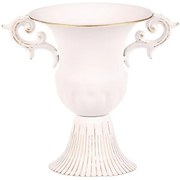Cupa metalică pentru aranjamente florale cu mâner,albă, 17 x 13 x 17 cm