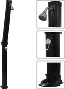 vidaXL Duș solar pliabil, negru, 214 cm, 23 L