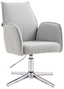 HR280CROSS Scaun Gri Boucle cu Bază Cromata