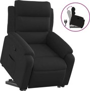 vidaXL Fotoliu rabatabil cu ridicare pe verticală, negru, textil