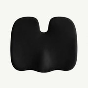 Perna ortopedica sezut memory foam cu strat gel cooling detasabil, husa catifea, Negru