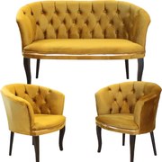 Set canapea Milano Relax Homs textil mustar gold