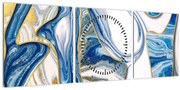 Tablou - Valuri de marmură (cu ceas) (90x30 cm)