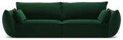 Canapea verde-închis cu tapițerie din catifea 208 cm Vanda – Mazzini Sofas