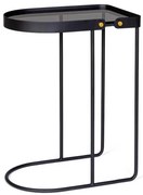 Masuta de cafea neagra din sticla temperata si metal, 47x31x63 cm, Zeina Bizzotto