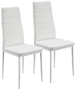 Juskys Set 2 scaune de sufragerie Loja - alb