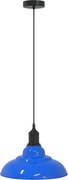 vidaXL Lampă suspendată reglabilă înălțime E27 albastru închis lucios