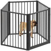 PawHut Parc pentru câine, parc pentru animale, 5 panouri, gard portabil pliabil, sigur, negru | Aosom Romania