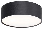 Plafoniera moderna neagra 30 cm cu interior auriu - Drum