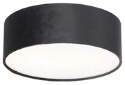 Plafoniera moderna neagra 30 cm cu interior auriu - Drum