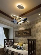 Lustra Cu Telecomanda, Suspendata, Avion, Negru