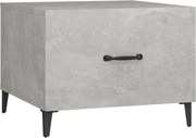 vidaXL Măsuță de cafea cu picioare metalice, gri beton, 50x50x40 cm