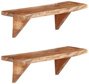 vidaXL Rafturi de perete, 2 buc., 60x20x18 cm, lemn masiv de acacia