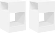 vidaXL Masă laterală 2 pcs Alb 30,5 x 30 x 45 cm Lemn compozit