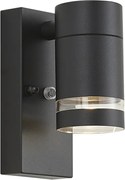 Lampă modernă de perete pentru exterior neagră IP44 cu senzor crepuscular - Ensam