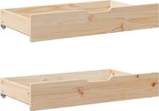 vidaXL Sertare de pat cu roți, 2 buc., 90x55x17 cm, lemn masiv de pin