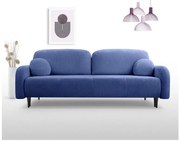 Canapea extensibilă tapițată CLOUDY, 3 locuri, albastră