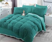 Lenjerie pat super pufoasa COCOLINO Fluffy 6 Piese, Turcoaz
