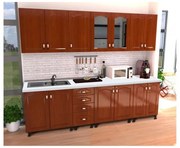 Bucatarie Zebra 2.6m MDF Cedru - frezare mustata