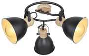 Plafoniera metal stil industrial WIHO 3 negru/maro