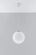 Sollux SL.0264 - Pendul UGO pe cablu 1xE27/15W/230V Ø 30 cm alb/crom lucios